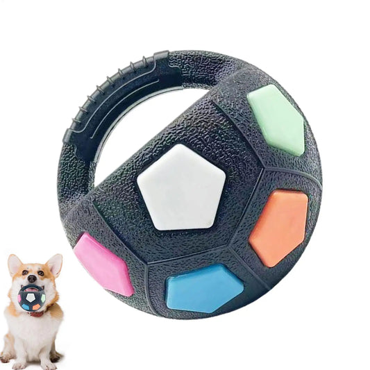 犬用おもちゃ サッカーボール ハンドル付き 音鳴り・水に浮くタイプ