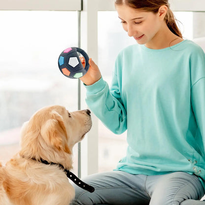 犬用おもちゃ サッカーボール ハンドル付き 音鳴り・水に浮くタイプ