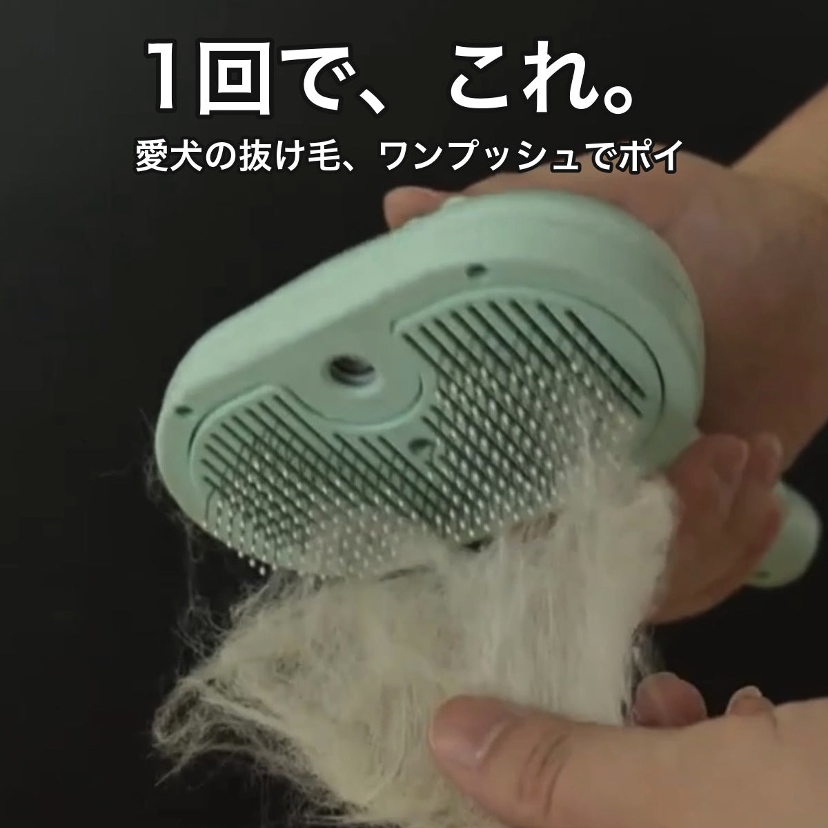 といた毛が、舞い散らない。ミストでとかす丸先端ペットブラシ
